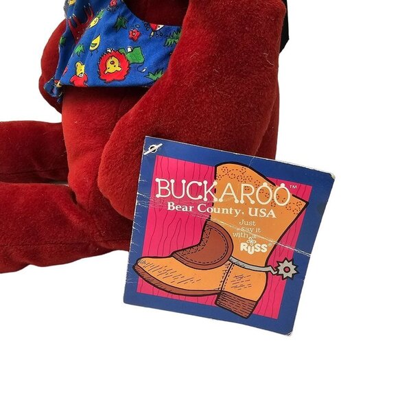 RUSS Stuffed Animal Berrie Buckaroo County USA TEDDY Bear Plush Original Tags - Picture 4 of 8